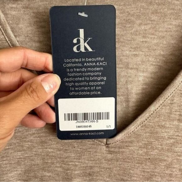 Anna Kaci ANALIA MINI DRESS Tan Size Small - Picture 7 of 14